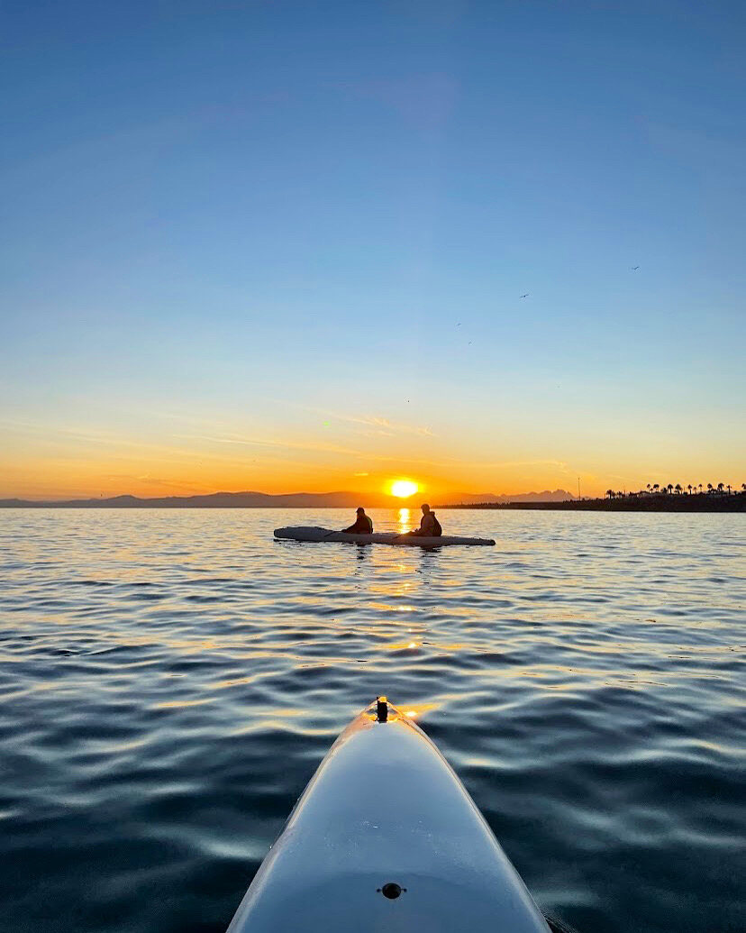 Kayaking at sunset